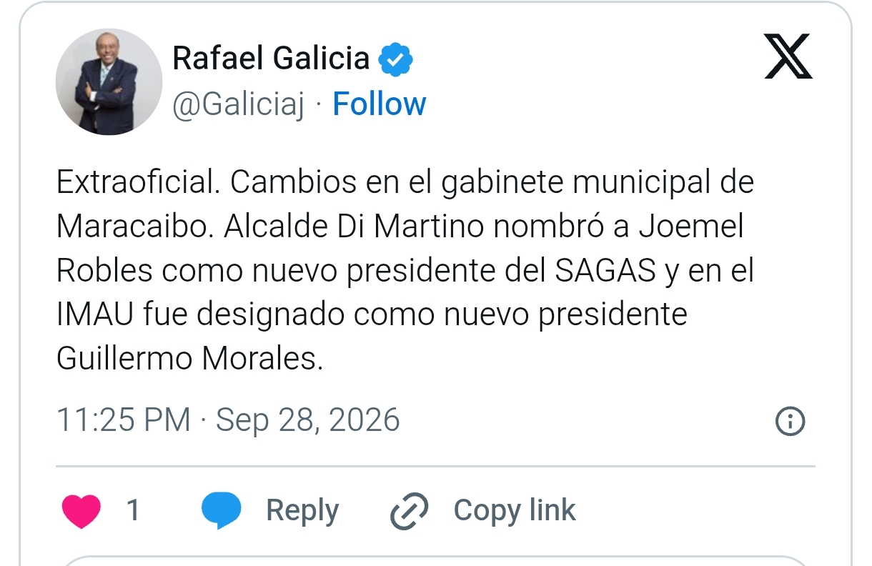 ¡Extraoficial! Cambios en el gabinete municipal de Maracaibo